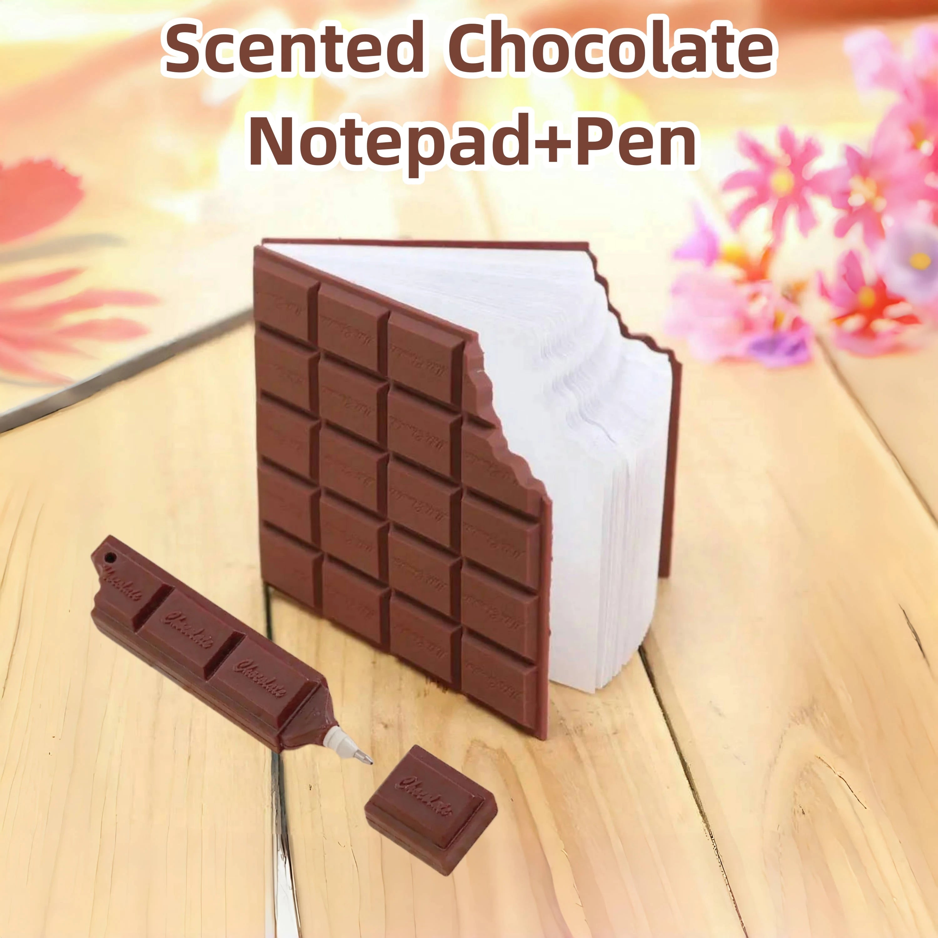 80 Pages/Set Creative Chocolate Shaped Pocket Notebook& Pen Set