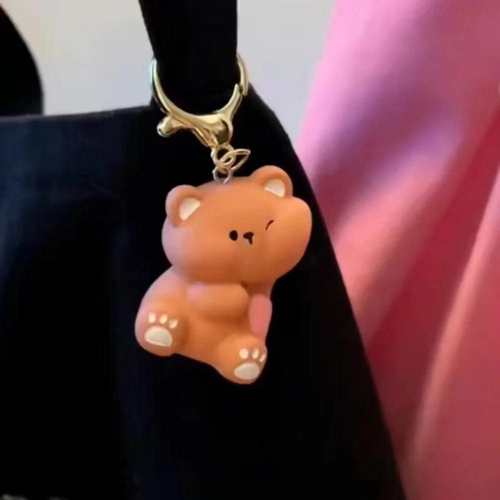 1Pair Cute Resin Bear Couple Magnetic Keychain