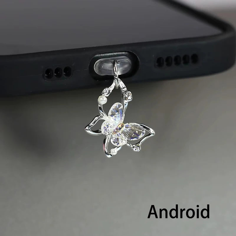 Beautiful Butterfly Phone Dust plug Accessories