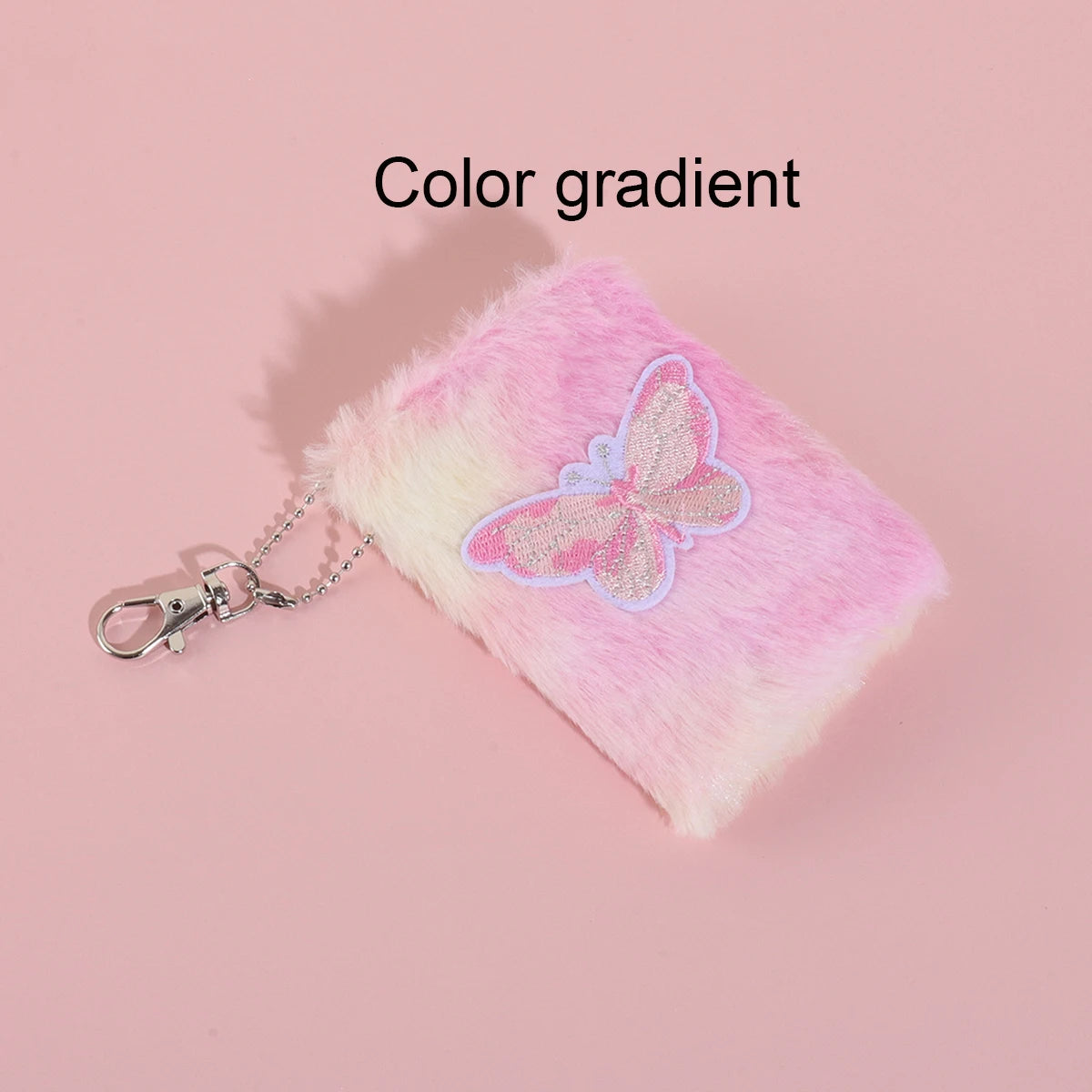 Cute Fluffy Butterfly Heart Embroidery Notebook