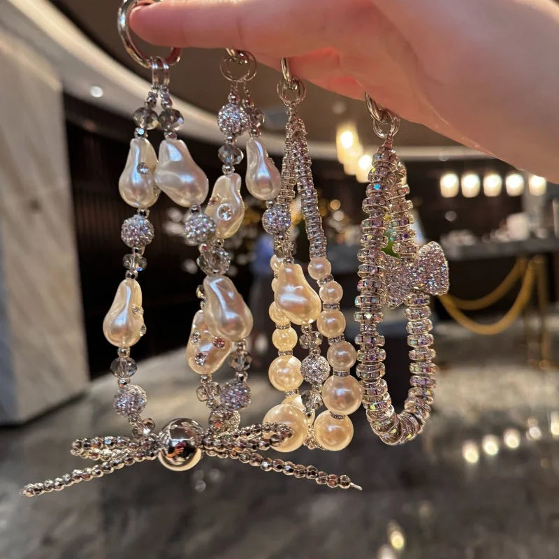 Luxury Pearl Crystal Bead Key Chains