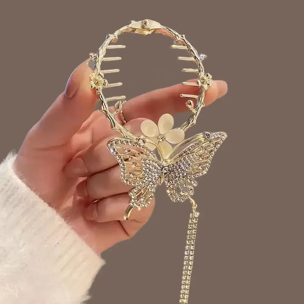 Flower Tassel Hair Clip Women