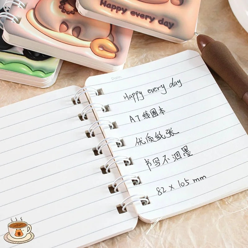 3D Cover Puff A7 Notebook