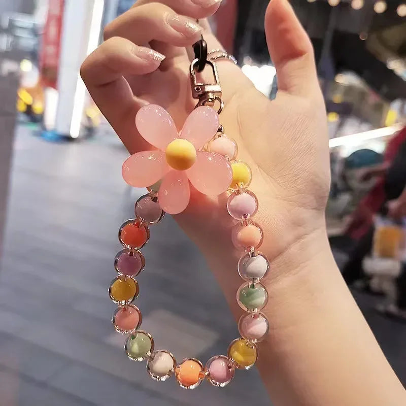 Colored bead petal Lanyard charm for IPhone