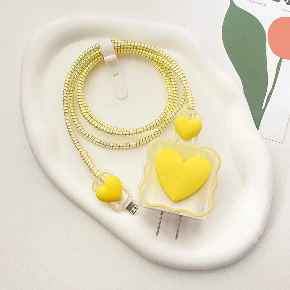 3D Love Charger Protector Cable Organiser for IPhone 15 14 13 12 Pro Max