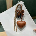 Trendy Heart Leather Keychain