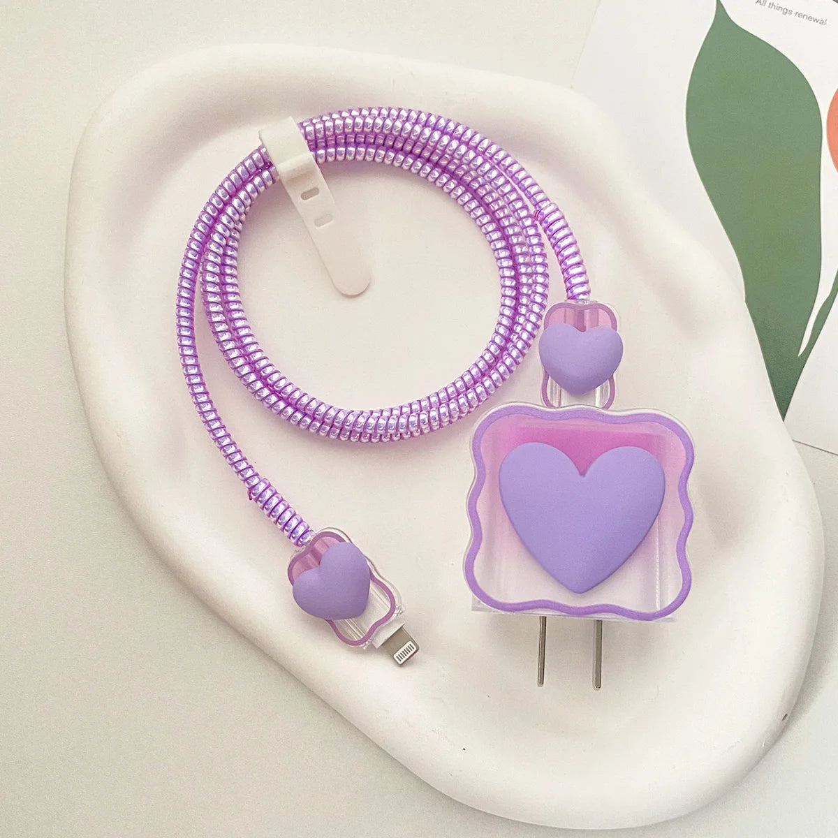3D Love Charger Protector Cable Organiser for IPhone 15 14 13 12 Pro Max