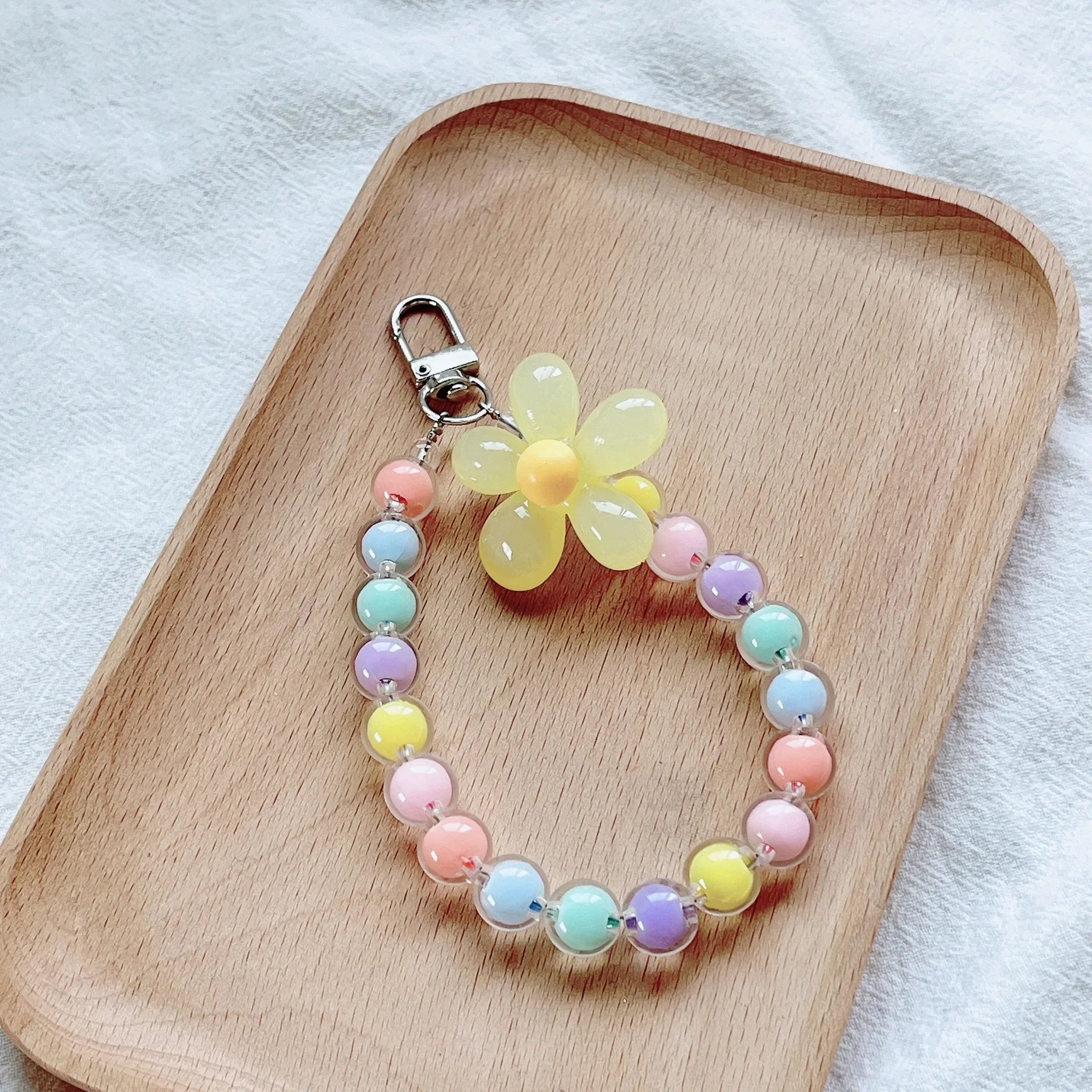 Colored bead petal Lanyard charm for IPhone