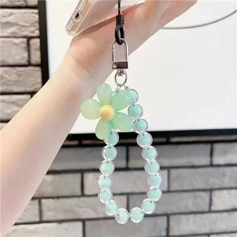 Colored bead petal Lanyard charm for IPhone