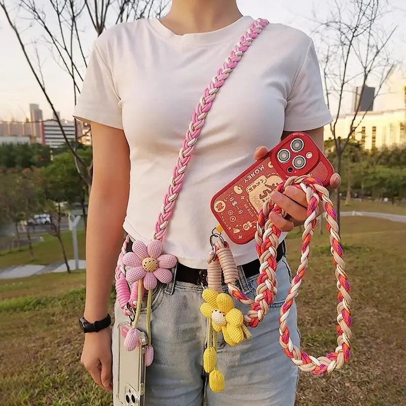 Sunflower crossbody phone hanging rope