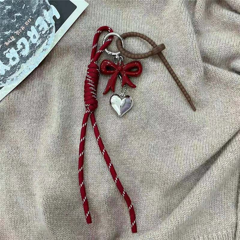 Trendy Heart Leather Keychain