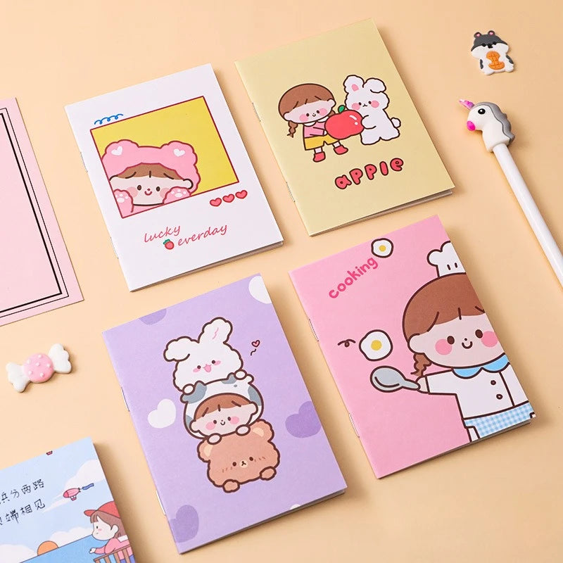 5Pcs Little Notebooks Anime Cartoon Notepad Planner Journal