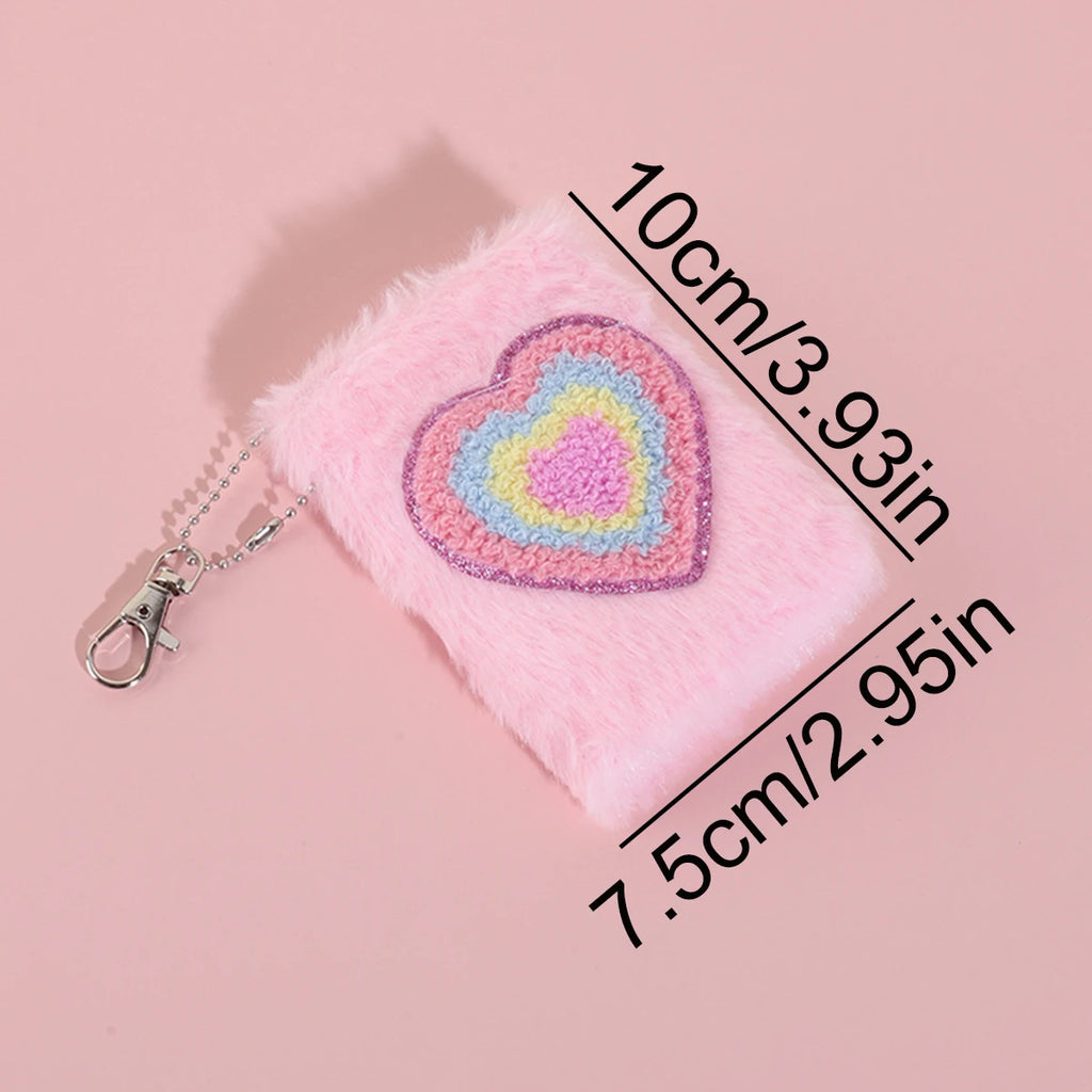 Cute Fluffy Butterfly Heart Embroidery Notebook