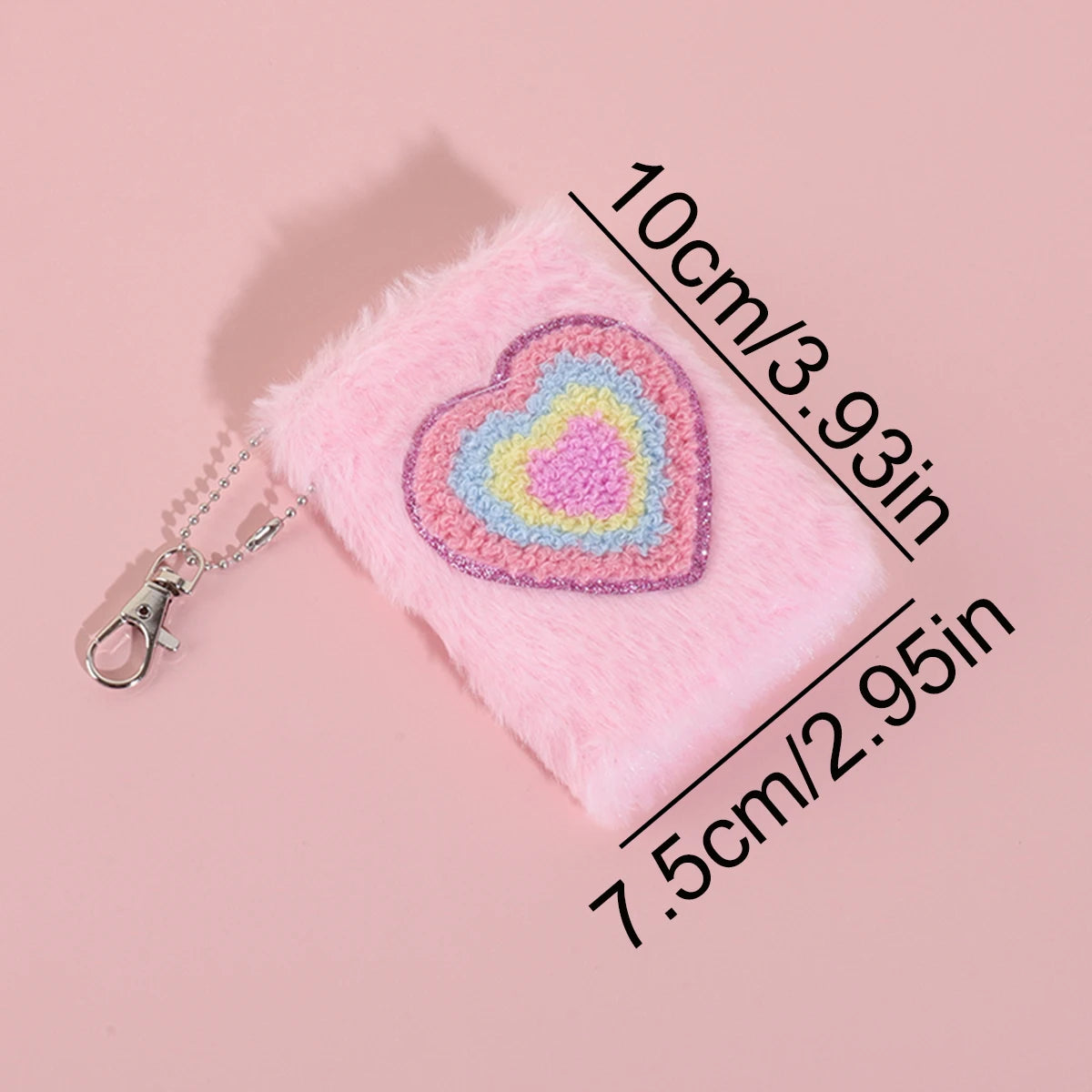 Cute Fluffy Butterfly Heart Embroidery Notebook