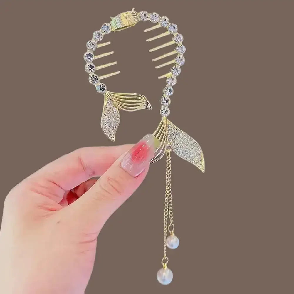 Flower Tassel Hair Clip Women
