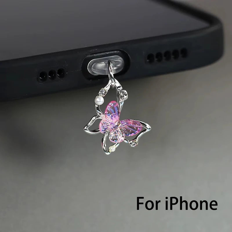 Beautiful Butterfly Phone Dust plug Accessories
