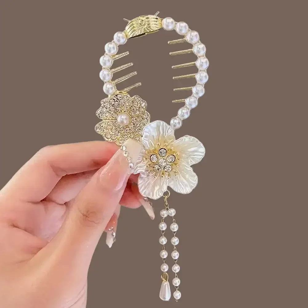 Flower Tassel Hair Clip Women