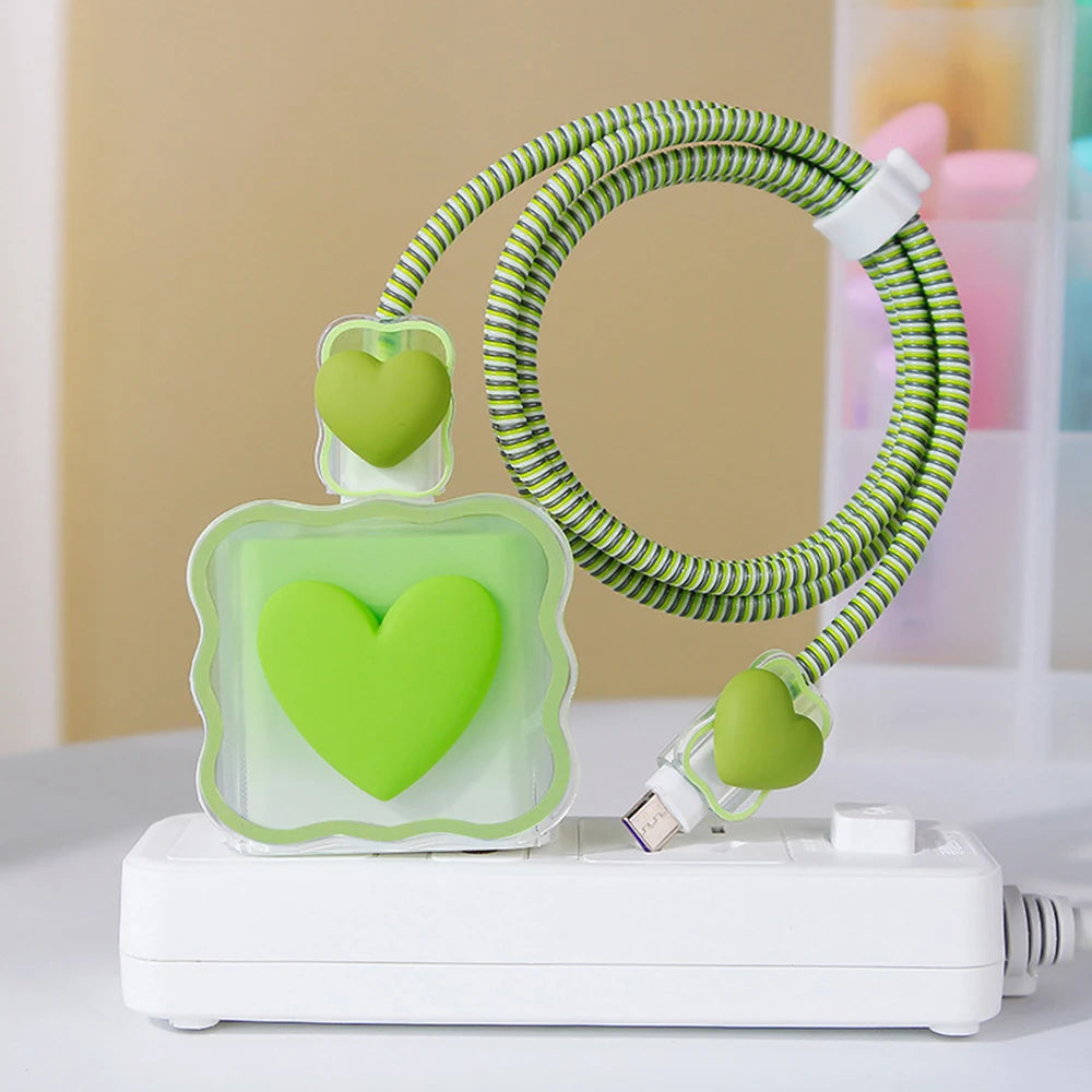 Cute Soft Silicone Charger Protector Cable Organiser For iPhone 17 16 15 14 13 18W 20W US Charging Protection Cover Cable Winder
