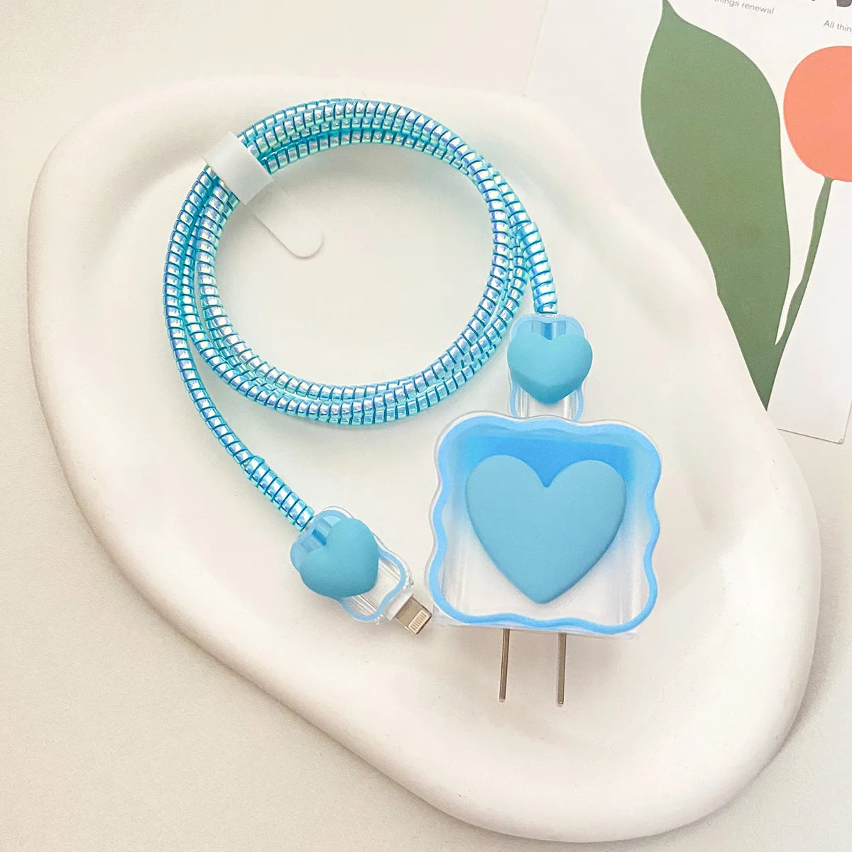 3D Love Charger Protector Cable Organiser for IPhone 15 14 13 12 Pro Max