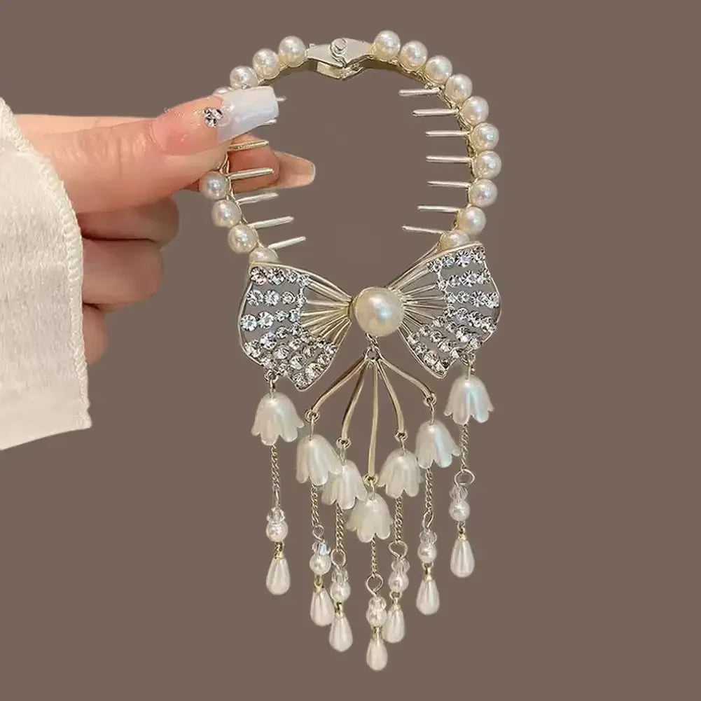 Flower Tassel Hair Clip Women