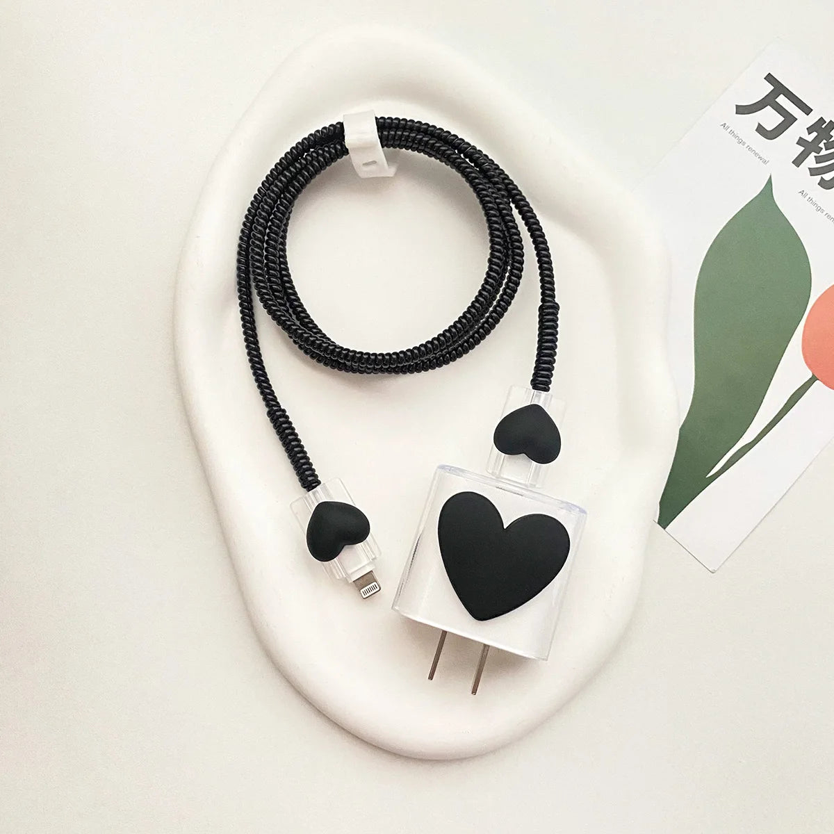 3D Love Charger Protector Cable Organiser for IPhone 15 14 13 12 Pro Max