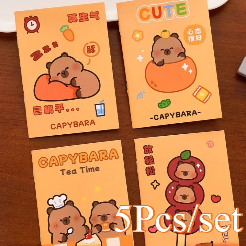 5Pcs Little Notebooks Anime Cartoon Notepad Planner Journal