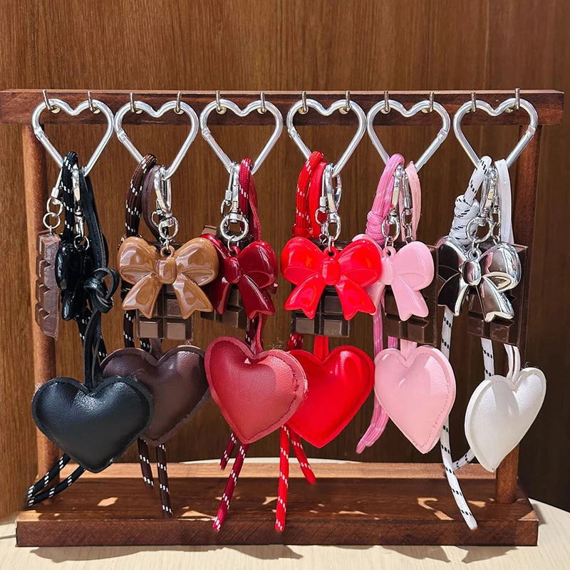 Trendy Heart Leather Keychain