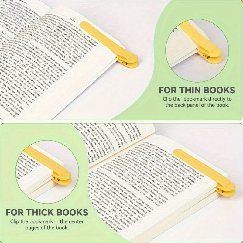3/6Pcs 3 colors silicone bookmark