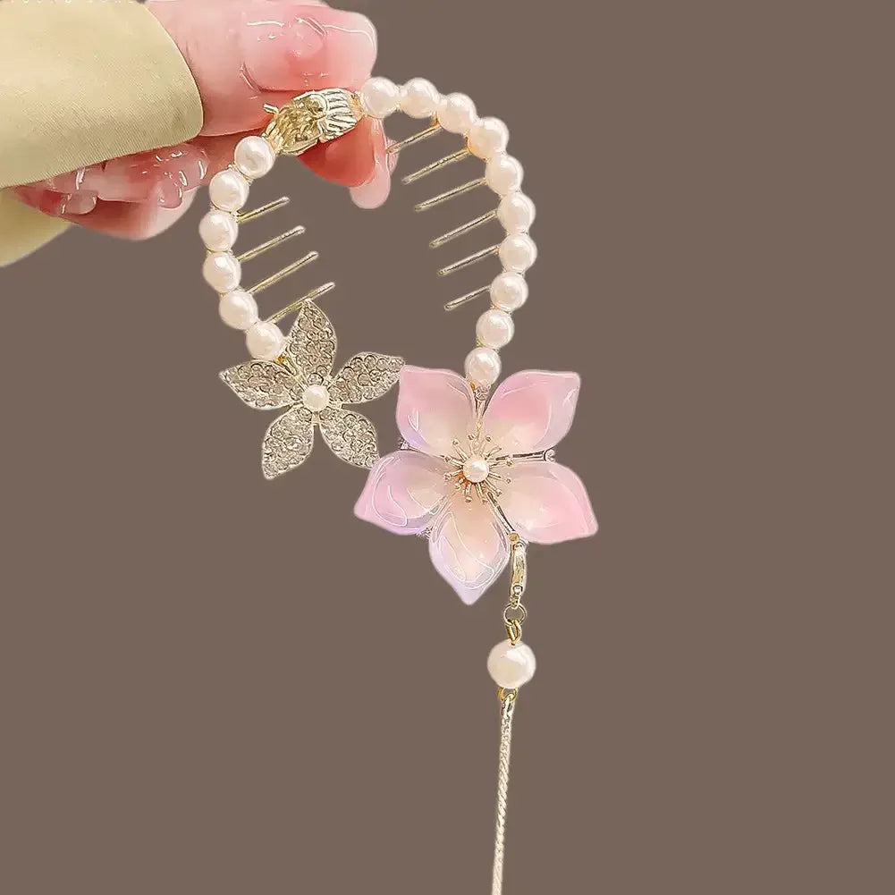 Flower Tassel Hair Clip Women