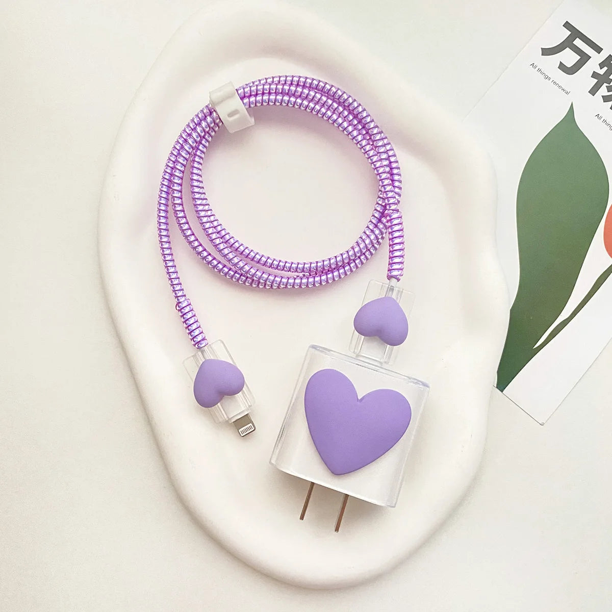 3D Love Charger Protector Cable Organiser for IPhone 15 14 13 12 Pro Max