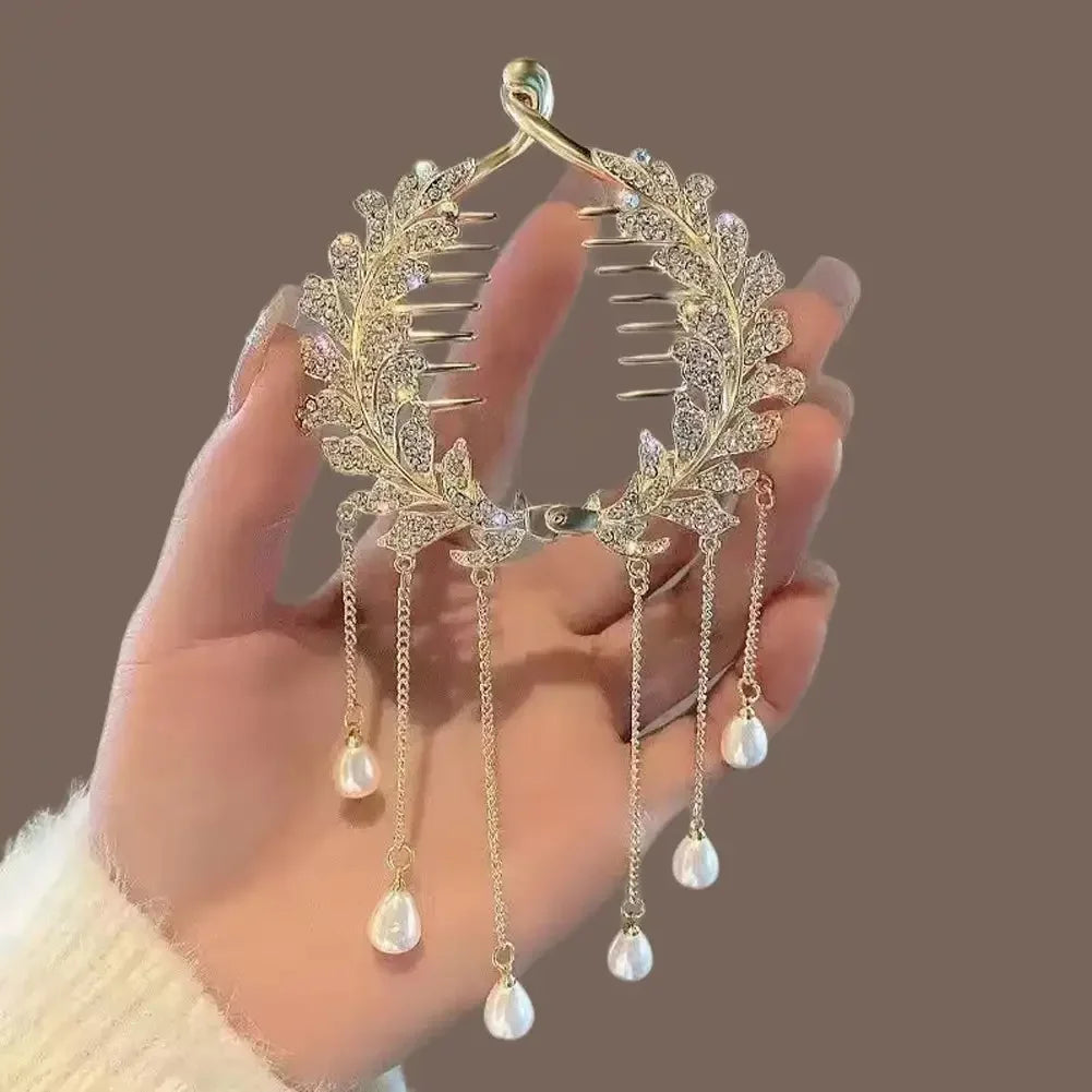 Flower Tassel Hair Clip Women