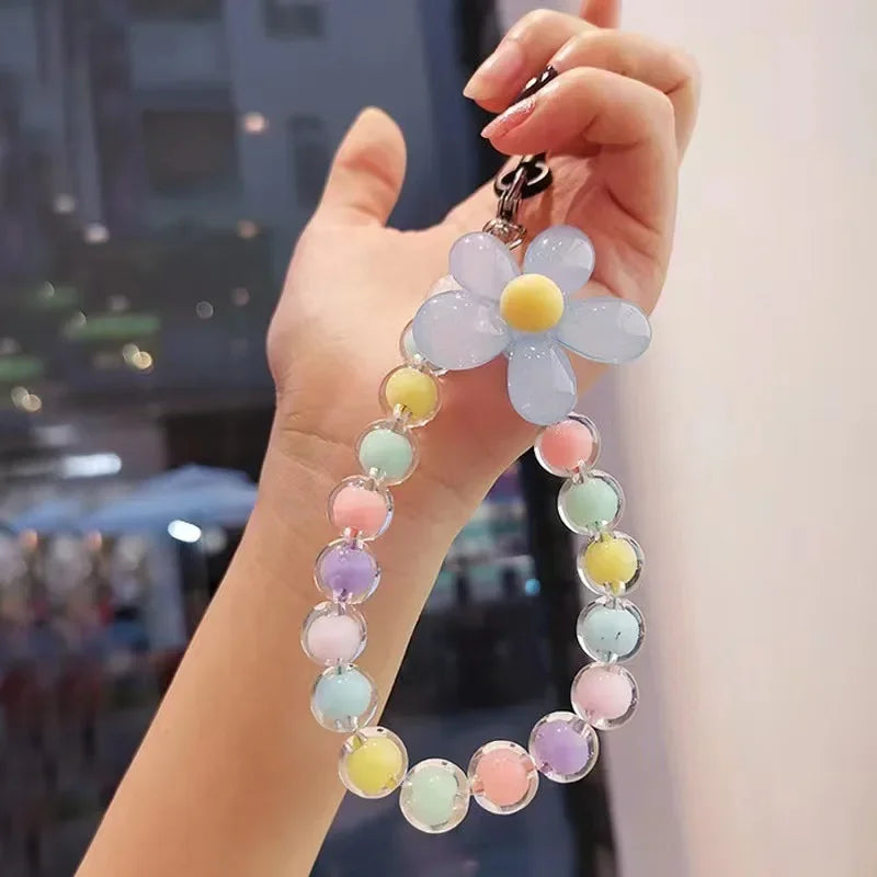 Colored bead petal Lanyard charm for IPhone