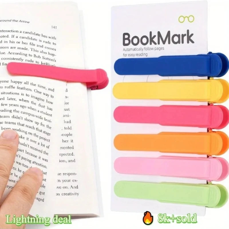 3/6Pcs 3 colors silicone bookmark