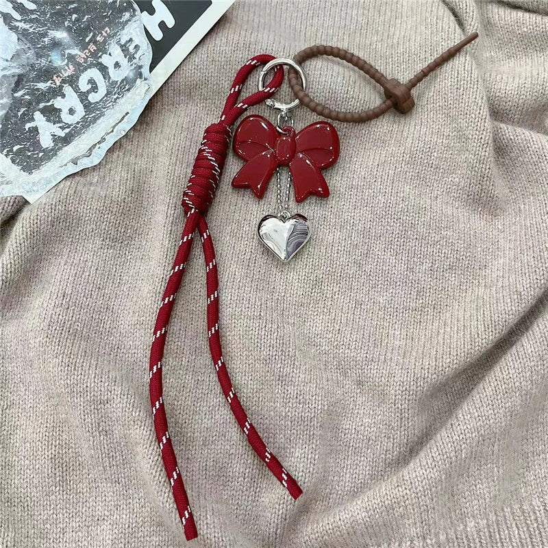 Trendy Heart Leather Keychain