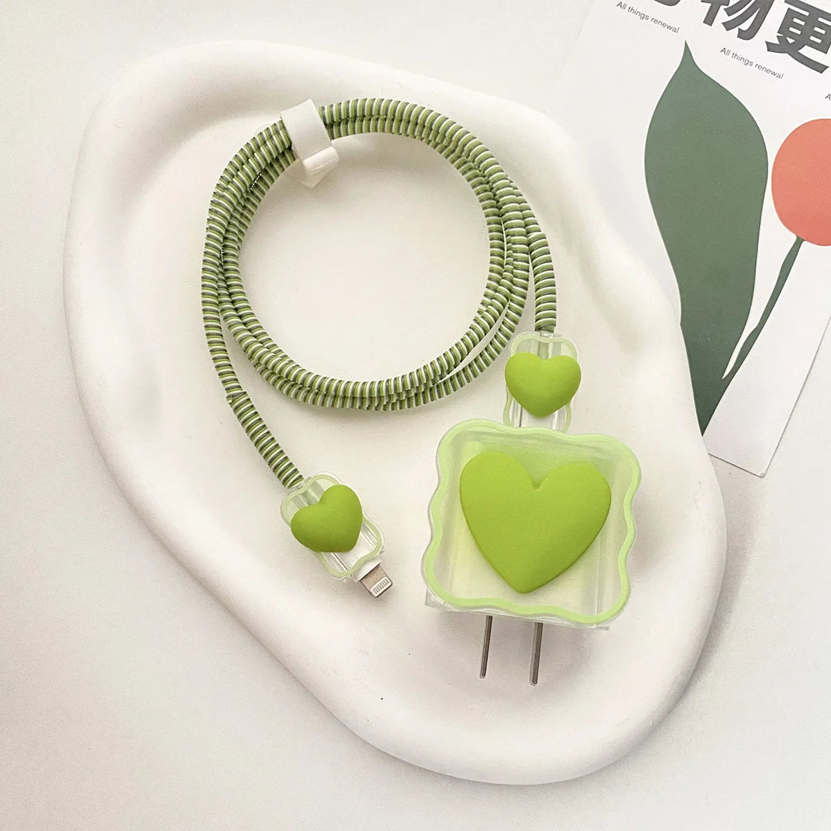 3D Love Charger Protector Cable Organiser for IPhone 15 14 13 12 Pro Max