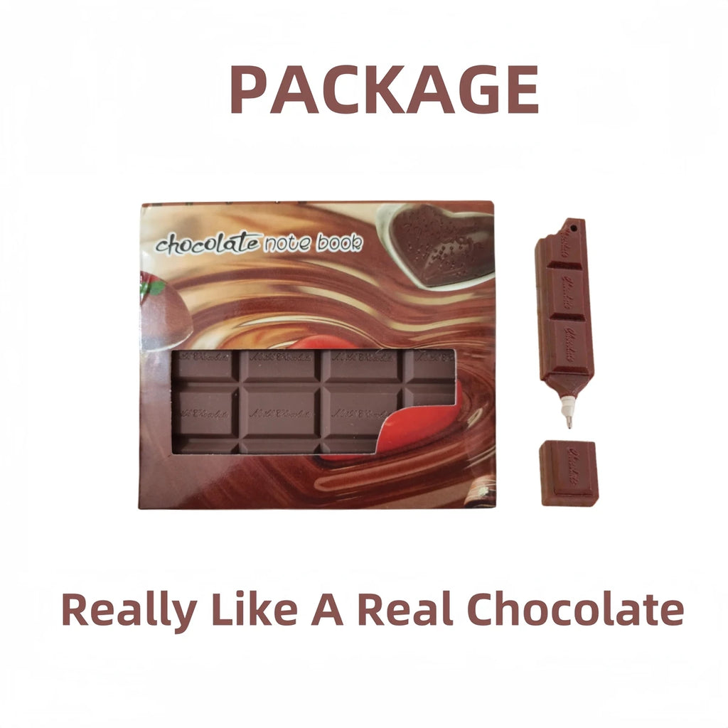 80 Pages/Set Creative Chocolate Shaped Pocket Notebook& Pen Set
