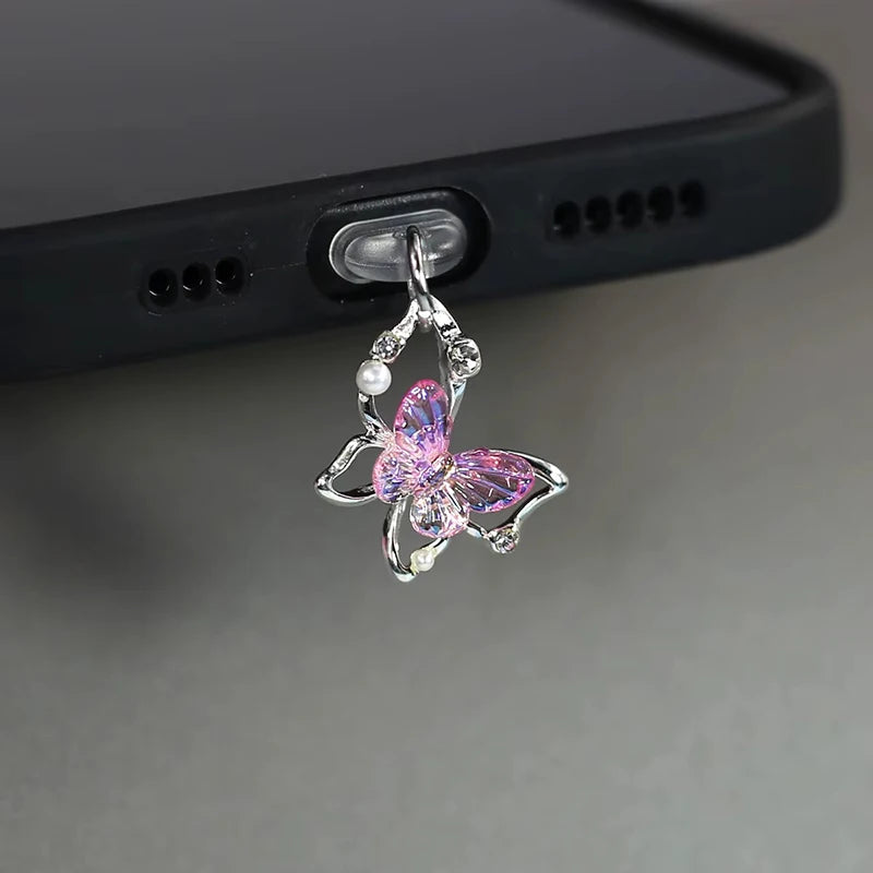 Beautiful Butterfly Phone Dust plug Accessories