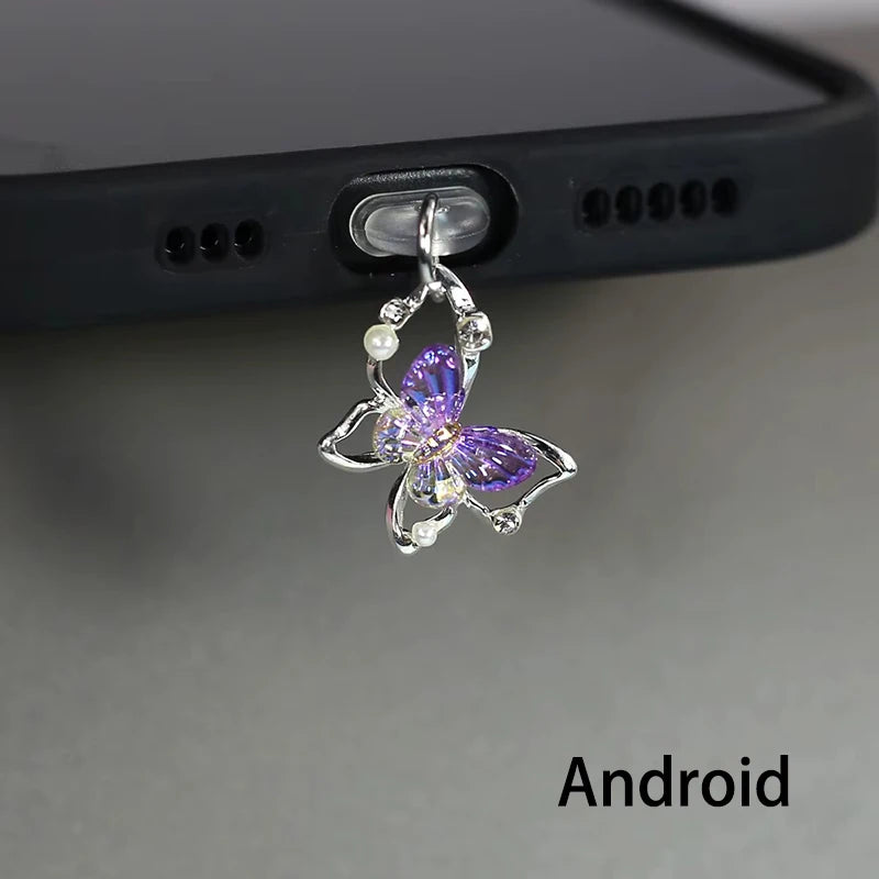 Beautiful Butterfly Phone Dust plug Accessories