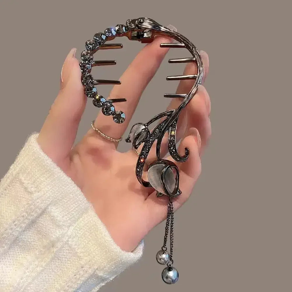 Flower Tassel Hair Clip Women