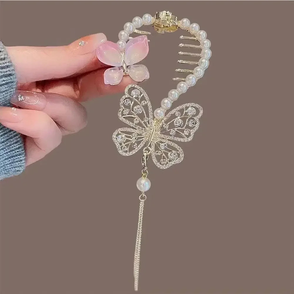 Flower Tassel Hair Clip Women