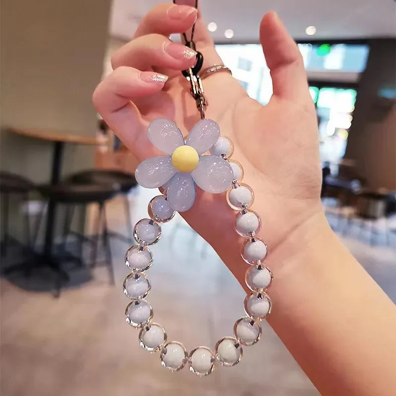 Colored bead petal Lanyard charm for IPhone
