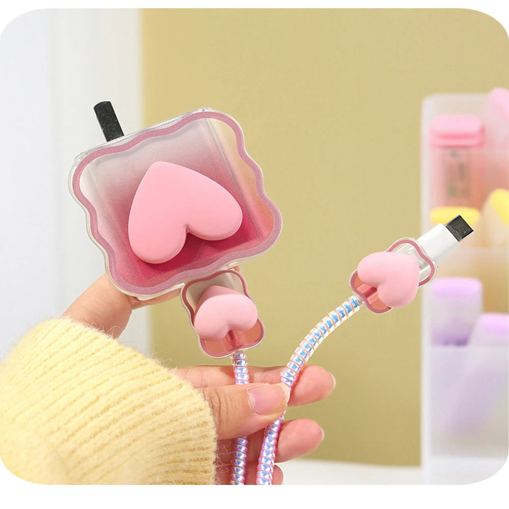 3D Love Charger Protector Cable Organiser for IPhone 15 14 13 12 Pro Max