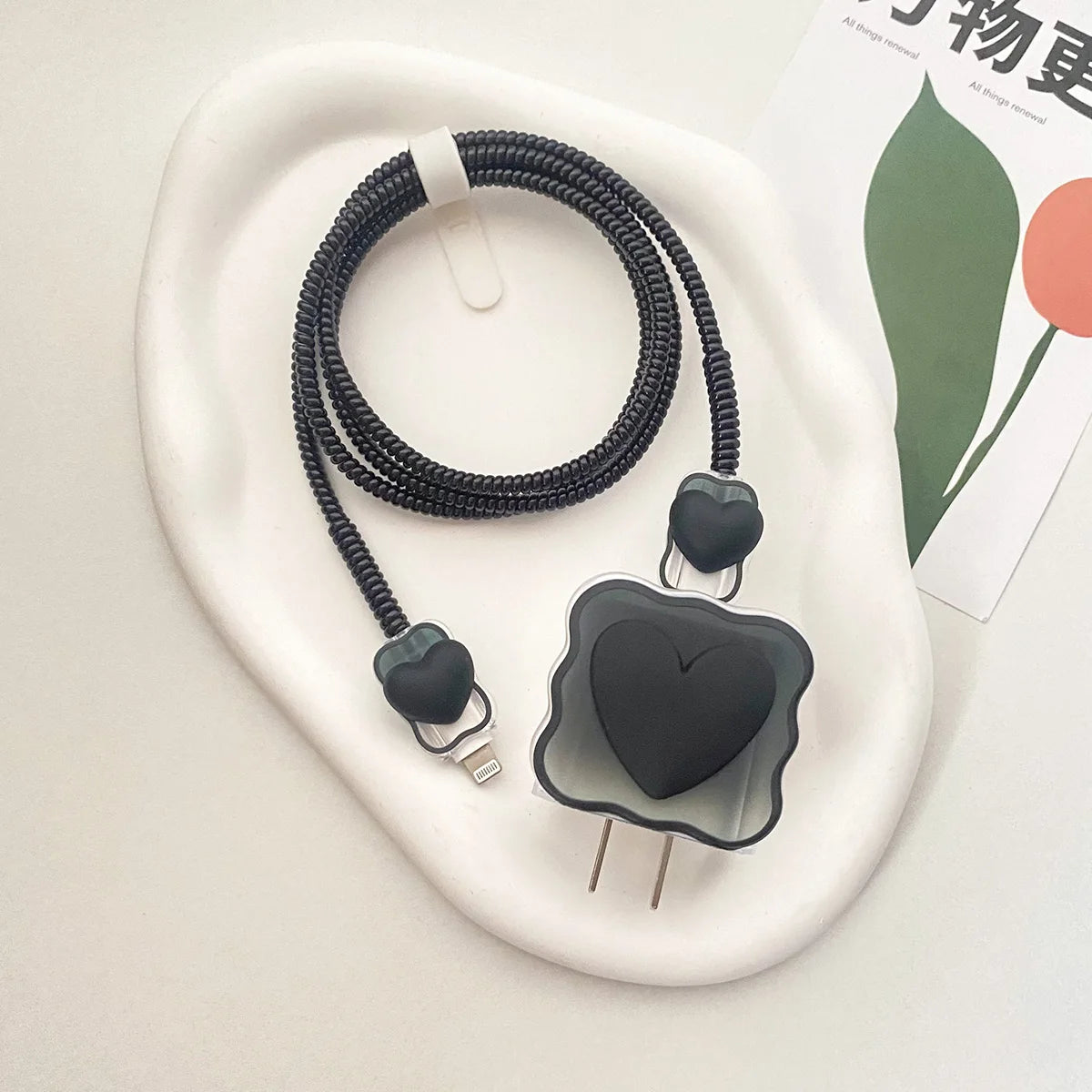 3D Love Charger Protector Cable Organiser for IPhone 15 14 13 12 Pro Max