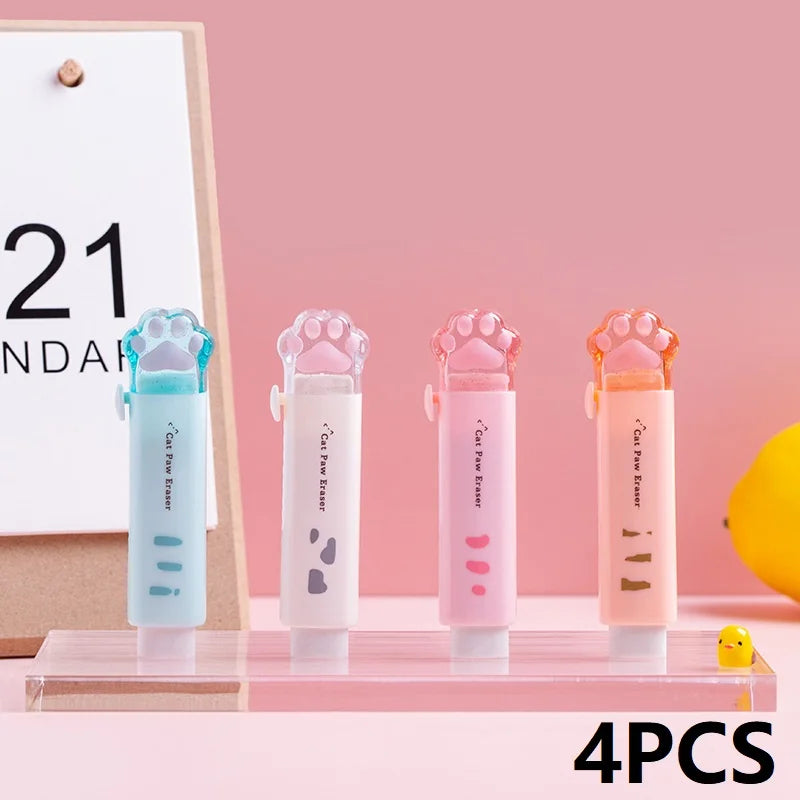 4PCS Children's School Rubber Eraser Pencil Stationery
