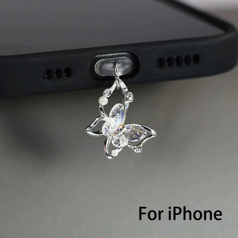 Beautiful Butterfly Phone Dust plug Accessories