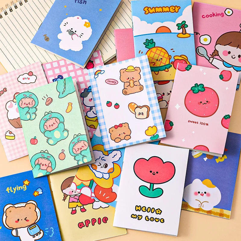 5Pcs Little Notebooks Anime Cartoon Notepad Planner Journal