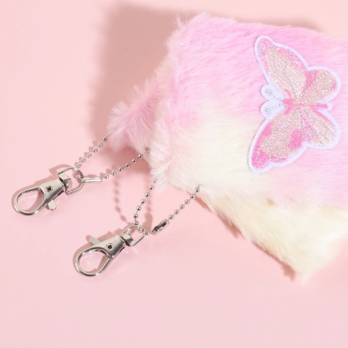 Cute Fluffy Butterfly Heart Embroidery Notebook