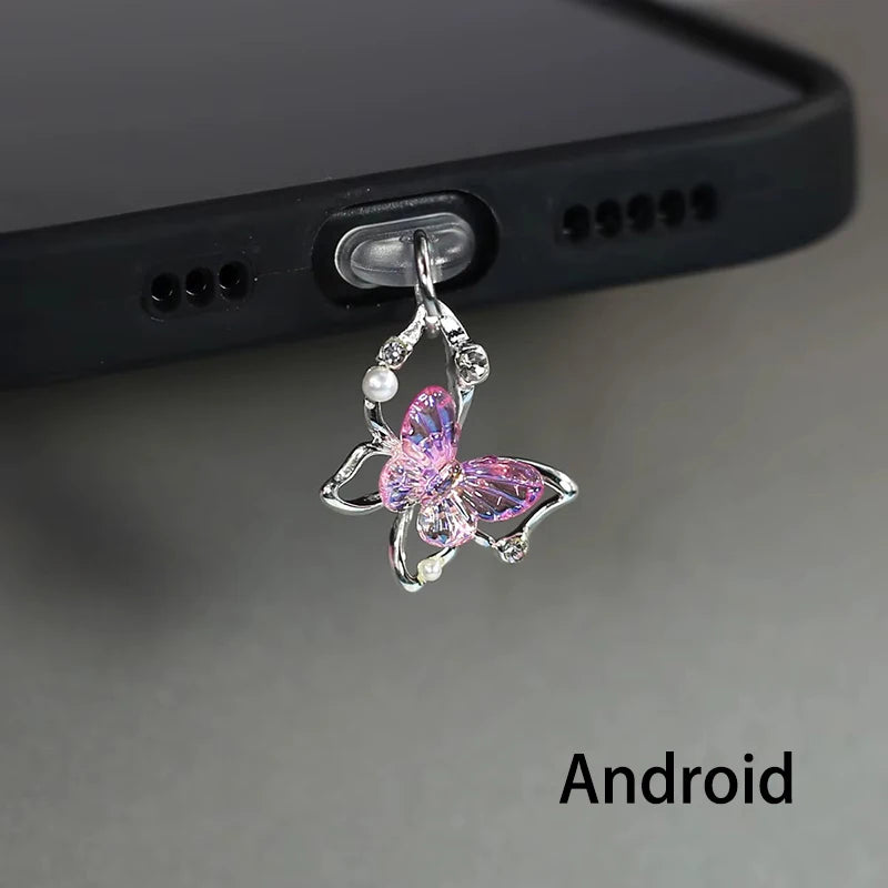 Beautiful Butterfly Phone Dust plug Accessories
