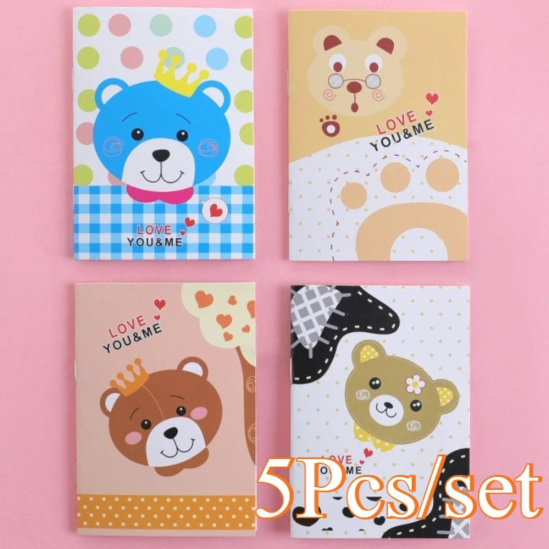 5Pcs Little Notebooks Anime Cartoon Notepad Planner Journal