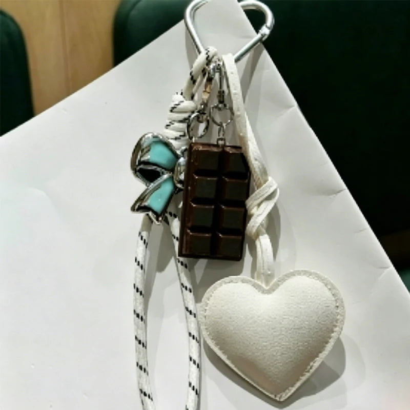 Trendy Heart Leather Keychain